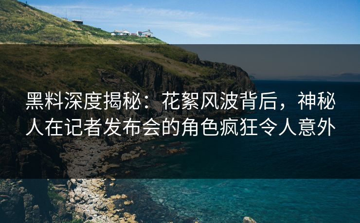 黑料深度揭秘：花絮风波背后，神秘人在记者发布会的角色疯狂令人意外