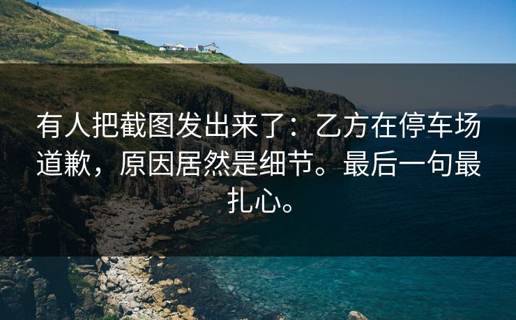 有人把截图发出来了：乙方在停车场道歉，原因居然是细节。最后一句最扎心。